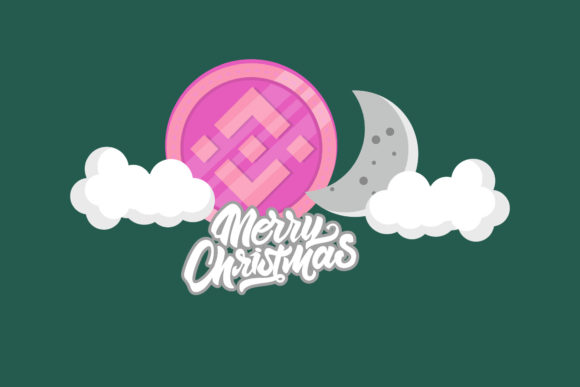 Christmas Binance Night Moon Cloud Art: A Festive Graphics and Illustrations Asset