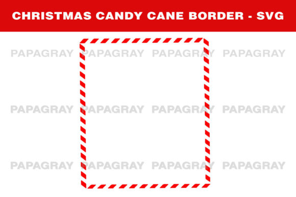 Christmas Candy Cane Border - 1 Design for Creative Graphics
