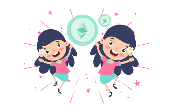 Christmas Ethereum Kids Cute Twins: A Charming Graphics Asset