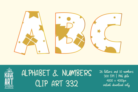 Christmas Gift Alphabet Sublimation 332: A Graphics Gem