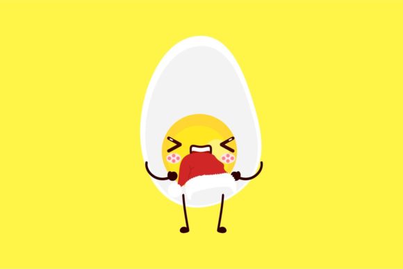 Christmas Hat Kawaii Emoji Egg Flat: A Versatile Graphics Asset