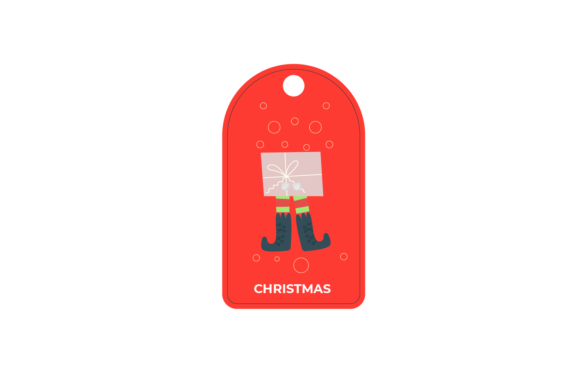 Christmas Label Tag Gift Long Legs Gnome Graphics