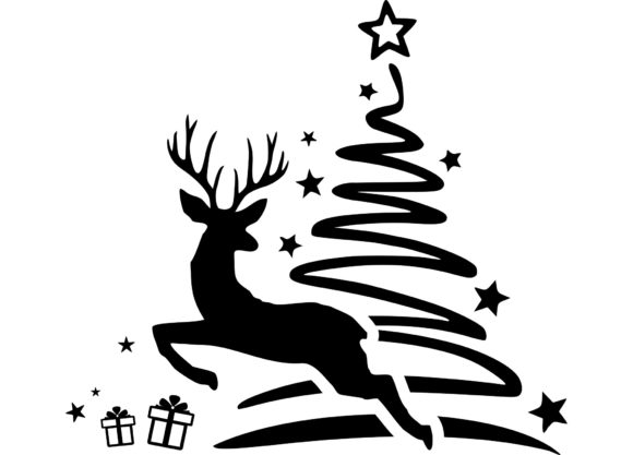 Christmas Silhouette Deer: A Festive Addition to Your Brand