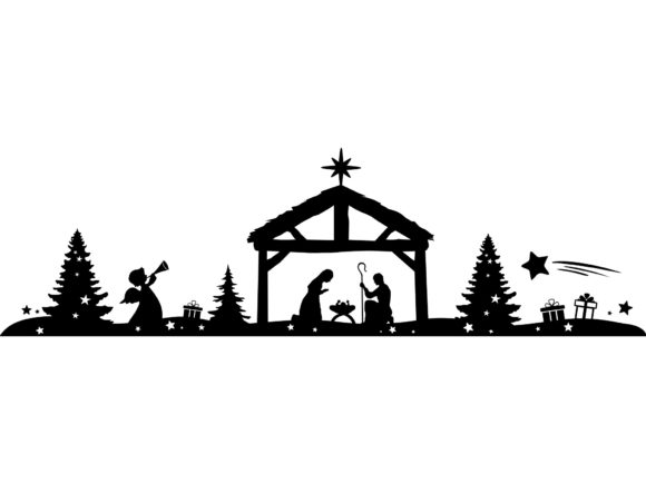 Christmas Silhouette Grib Baby: A Charming Graphics Asset