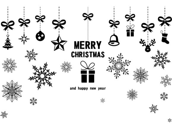 Christmas Silhouette Symbols Card: Perfect for Festive Graphics