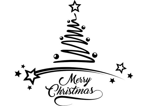 Christmas Silhouette Tree Stars: Perfect for Holiday Graphics