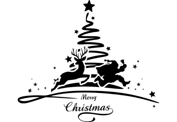 Christmas Silhouette Tree Stress: A Versatile Graphics and Illustrations Asset