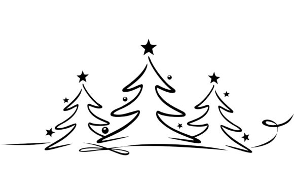 Christmas Silhouette Trees: A Versatile Graphics and Illustrations Set
