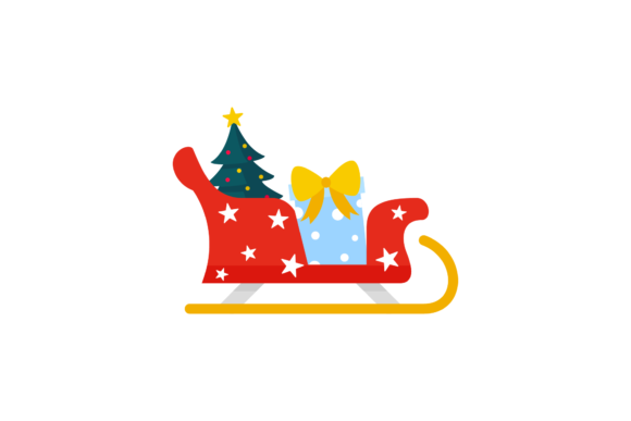 Christmas Sleigh Vector-204: Perfect for Festive Graphics & Illustrations