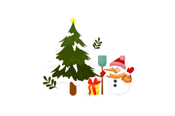 Christmas Snow and Tree Design: A Festive Graphics Asset