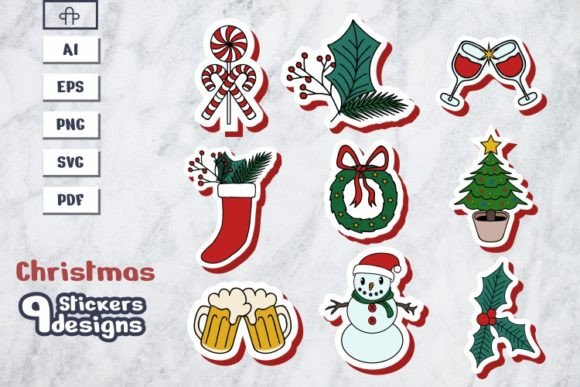 Christmas Sticker Vector Illustration for Graphics