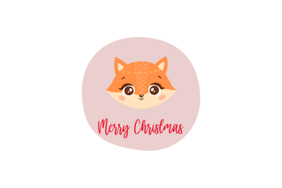 Christmas Stickers Animal Fox: A Festive Graphic for Local Brands