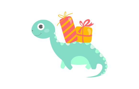 Festive Dinosaur Christmas Embroidery Design