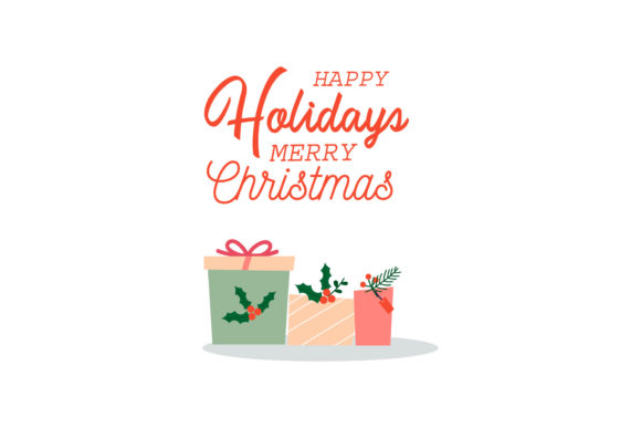 Happy Holiday Merry Christmas Gift Box