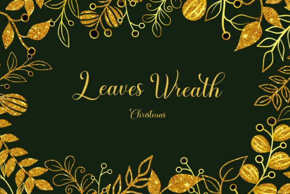 Leaves Design Gold DIY Wreath: A Versatile Graphics and Illustrations Asset