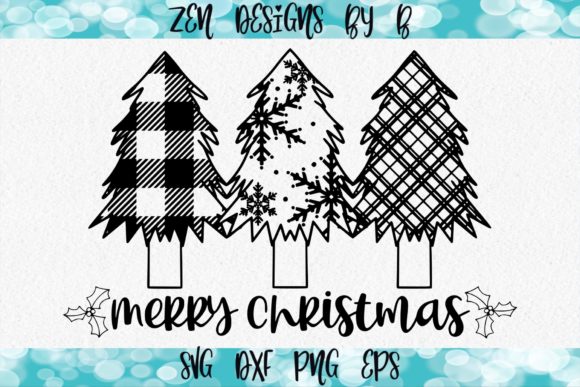 Merry Christmas Graphic with Trees: A Festive Illustration