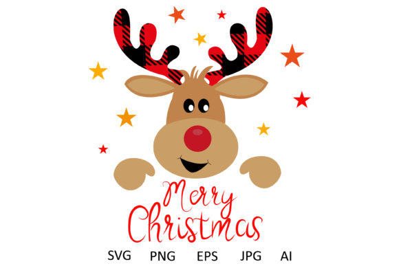 Merry Christmas Reindeer: A Festive Graphics and Illustrations Asset