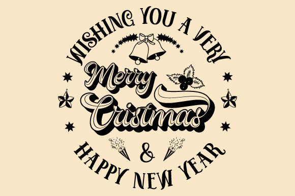 Merry Christmas Wishes Black SVG EPS PNG