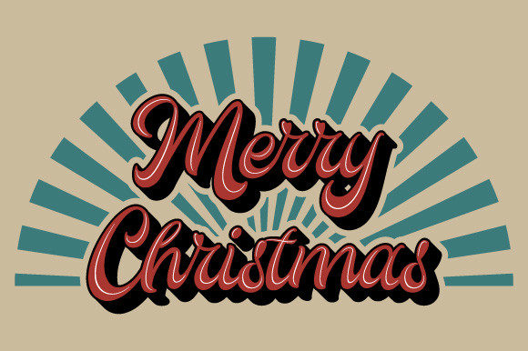 Retro Merry Christmas Sunburst: A Versatile Graphics Asset